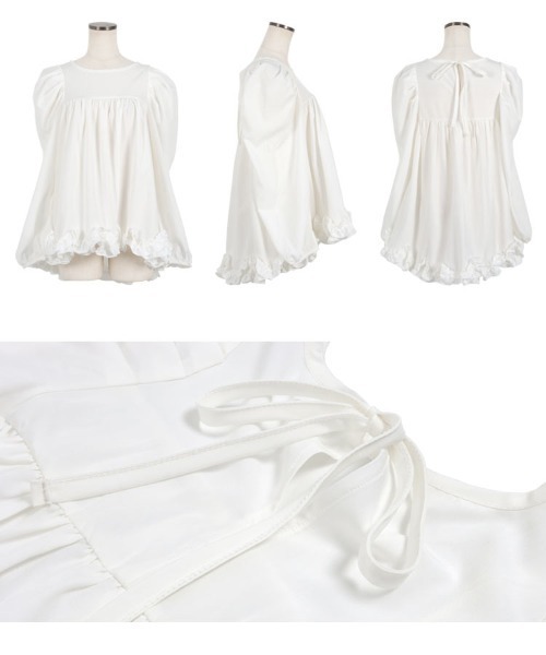 KOBE LETTUCE(コウベレタス)の「裾フリルブラウス(シャツ/ブラウス・レディース・オフホワイト/ブラック/ネイビー・M)」の9枚目の写真