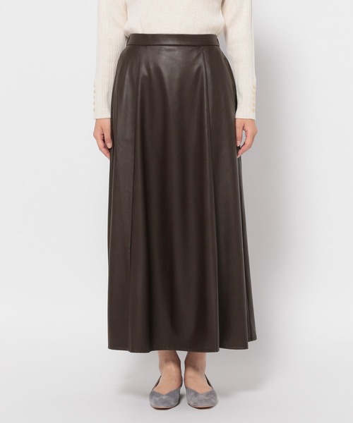 GLOBAL WORK（グローバルワーク）の「エコレザーフレアスカート/ 979216（スカート・レディース・ブラウン/ブラック・LARGE/MEDIUM）」の3枚目の写真