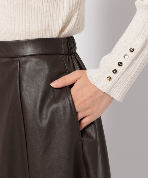 GLOBAL WORK（グローバルワーク）の「エコレザーフレアスカート/ 979216（スカート・レディース・ブラウン/ブラック・LARGE/MEDIUM）」の8枚目の写真