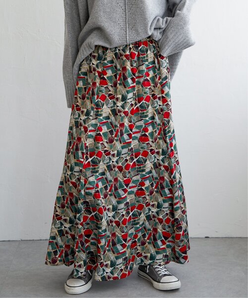 LBC(エルビーシー)の「水彩プリントマーメイドスカート(スカート・レディース・レッド/ブルー・M)」の16枚目の写真