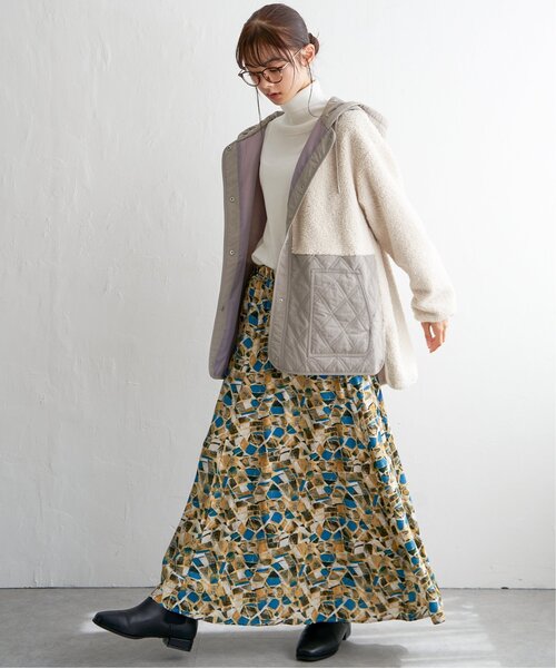 LBC(エルビーシー)の「水彩プリントマーメイドスカート(スカート・レディース・レッド/ブルー・M)」の7枚目の写真