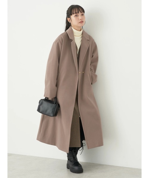 earth music&ecology(アースミュージックアンドエコロジー)の「チェスターコート(無地)(チェスターコート・レディース・モカ/ブラック/ブルー・M/L)」の7枚目の写真