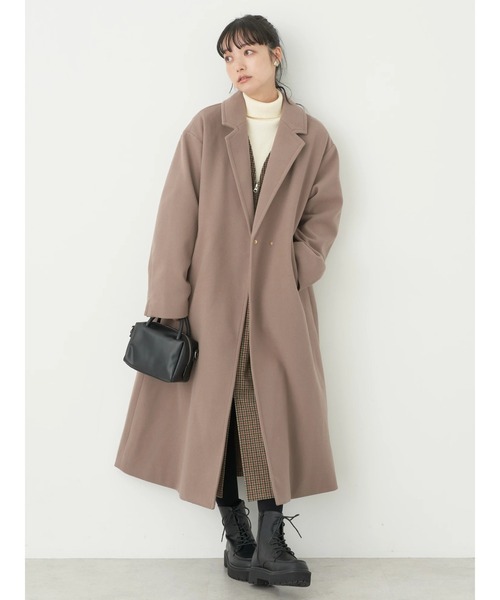 earth music&ecology(アースミュージックアンドエコロジー)の「チェスターコート(無地)(チェスターコート・レディース・モカ/ブラック/ブルー・M/L)」の8枚目の写真