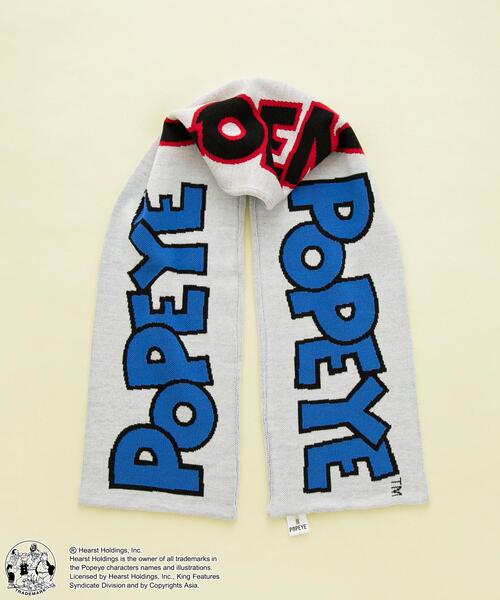 POPEYE（ポパイ）の「POPEYE（TM）×coenコラボ　ジャガードニットサッカーマフラー（マフラー・メンズ・ブラック/オフホワイト・FREE）」の2枚目の写真