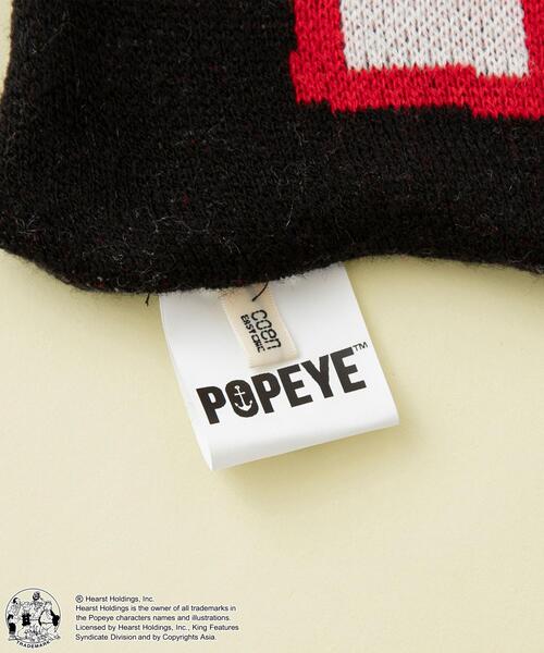 POPEYE（ポパイ）の「POPEYE（TM）×coenコラボ　ジャガードニットサッカーマフラー（マフラー・メンズ・ブラック/オフホワイト・FREE）」の7枚目の写真