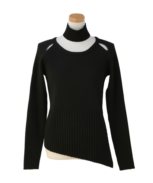 MIELI INVARIANT（ミエリインヴァリアント）の「Shoulder Hole Choker Knit（ニット/セーター・レディース・ブラック/バーガンディー・FREE）」の20枚目の写真