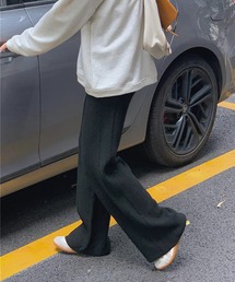 サイドケーブルラインニットセミワイドパンツ