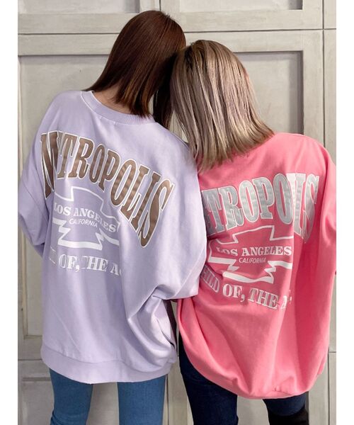 GYDA（ジェイダ）の「METROPOLISグラインダードルマンスウェットトップス（スウェット・レディース・ピンク/パープル/オフホワイト・FREE）」の12枚目の写真
