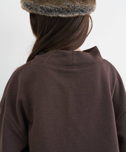 coca（coca）（コカ）の「キッズ 裏毛ハイネックトップス（スウェット・キッズ・ライトグレー/ブラウン・110/120/130/140）」の5枚目の写真