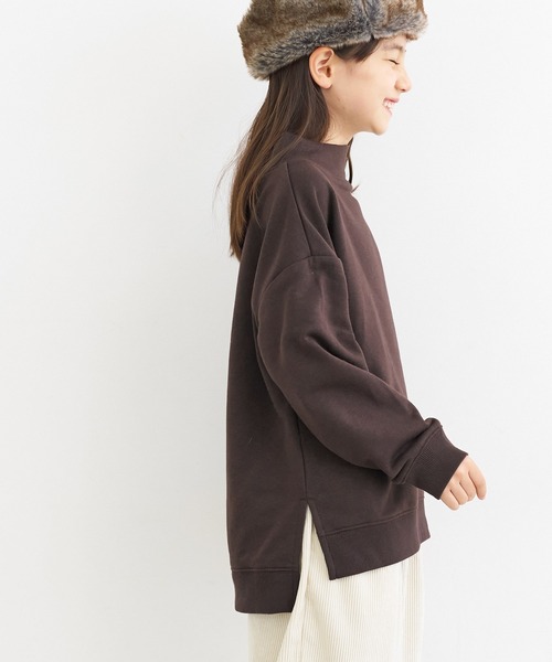 coca（coca）（コカ）の「キッズ 裏毛ハイネックトップス（スウェット・キッズ・ライトグレー/ブラウン・110/120/130/140）」の6枚目の写真