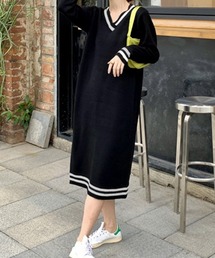 ニットワンピース ロング レディース秋冬
