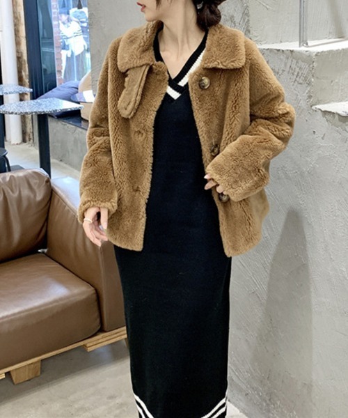 Miniministore(ミニミニストア)の「ニットワンピース ロング レディース秋冬(ワンピース・レディース・ブラック/ライトベージュ・フリー)」の17枚目の写真