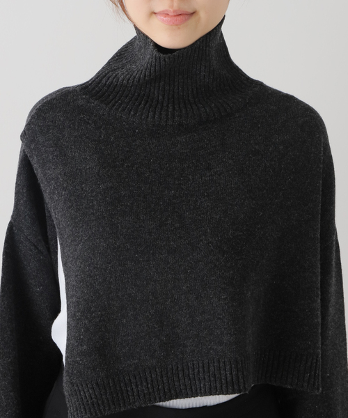セール】【NEARBYME/ニアーバイミー】TURTLE NECK SLIT ニット