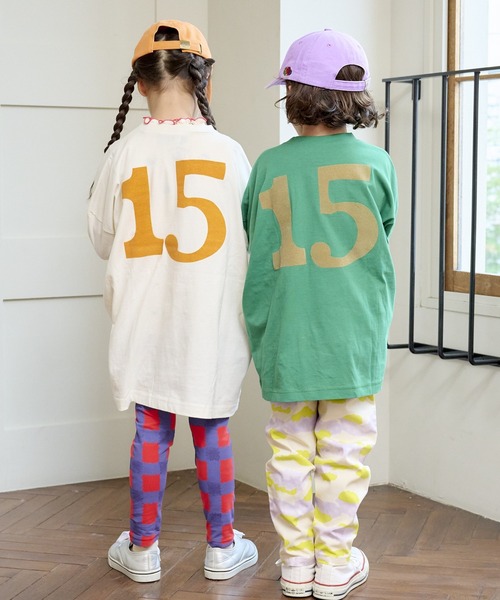 BIG FIELD(ビッグフィールド)の「【COTTON from U.S.A】プリントビッグロンT(90~150cm)(Tシャツ/カットソー・キッズ・オフホワイト/グリーン/オレンジ・90/100/110/120/130/140/150)」の22枚目の写真