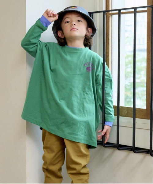 BIG FIELD(ビッグフィールド)の「【COTTON from U.S.A】プリントビッグロンT(90~150cm)(Tシャツ/カットソー・キッズ・オフホワイト/グリーン/オレンジ・90/100/110/120/130/140/150)」の12枚目の写真
