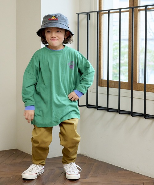 BIG FIELD(ビッグフィールド)の「【COTTON from U.S.A】プリントビッグロンT(90~150cm)(Tシャツ/カットソー・キッズ・オフホワイト/グリーン/オレンジ・90/100/110/120/130/140/150)」の15枚目の写真