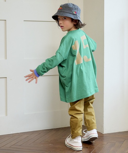 BIG FIELD(ビッグフィールド)の「【COTTON from U.S.A】プリントビッグロンT(90~150cm)(Tシャツ/カットソー・キッズ・オフホワイト/グリーン/オレンジ・90/100/110/120/130/140/150)」の17枚目の写真