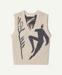 LEINWANDE / ラインヴァンド | Eniko Katalin Dance in the Forest Knitted Top / コットン ジャガード ニット ベスト | F | ブラウン/オレンジ | レディース leinwande LEINWANDE / ラインヴァンド | Eniko Katalin Dance