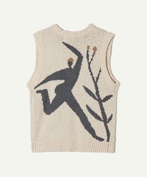 LEINWANDE / ラインヴァンド | Eniko Katalin Dance in the Forest Knitted Top / コットン ジャガード ニット ベスト | F | ブラウン/オレンジ | レディース leinwande（ラインヴァンド） | Eniko Katalin Dance in the Forest