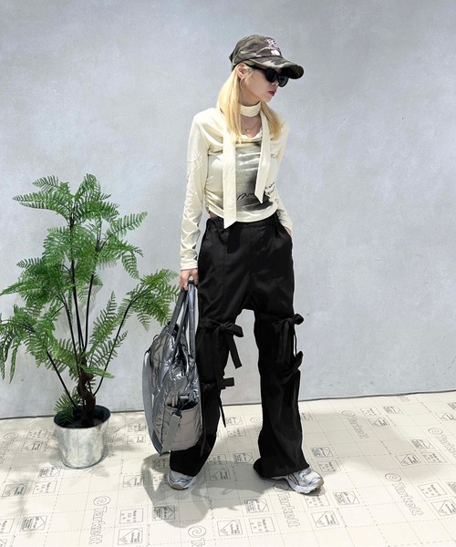 sedacle girl（セダクルガール）の「フロントリボンフレアパンツ（その他パンツ・レディース・ブラック/グレー・FREE/MEDIUM/LARGE）」の7枚目の写真