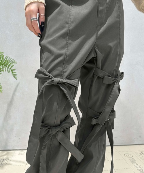 sedacle girl（セダクルガール）の「フロントリボンフレアパンツ（その他パンツ・レディース・ブラック/グレー・FREE/MEDIUM/LARGE）」の9枚目の写真