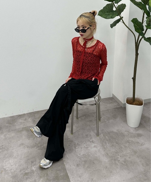 sedacle girl（セダクルガール）の「フロントリボンフレアパンツ（その他パンツ・レディース・ブラック/グレー・FREE/MEDIUM/LARGE）」の16枚目の写真