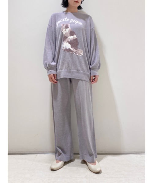 gelato pique（ジェラートピケ）の「ねこジャガードプルオーバー