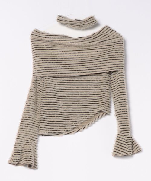 HALEY PESCA(ヘーリーペスカ)の「HALEY PESCA/チョーカーset オフショルボーダートップス(Tシャツ/カットソー・レディース・ベージュ/ホワイト・FREE)」の14枚目の写真