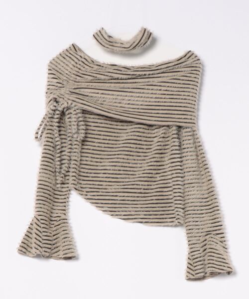 HALEY PESCA(ヘーリーペスカ)の「HALEY PESCA/チョーカーset オフショルボーダートップス(Tシャツ/カットソー・レディース・ベージュ/ホワイト・FREE)」の13枚目の写真