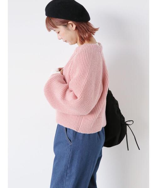 ehka sopo（エヘカソポ）の「パール付カーディガン（カーディガン/ボレロ・レディース・ピンク/ブラック/オフホワイト/ブルー・F）」の14枚目の写真