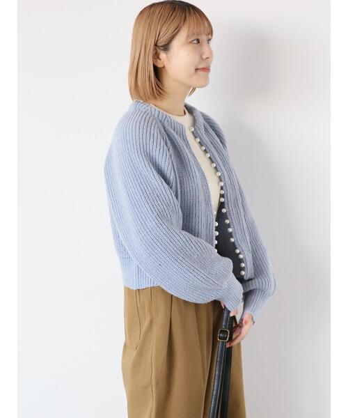 ehka sopo（エヘカソポ）の「パール付カーディガン（カーディガン/ボレロ・レディース・ピンク/ブラック/オフホワイト/ブルー・F）」の20枚目の写真