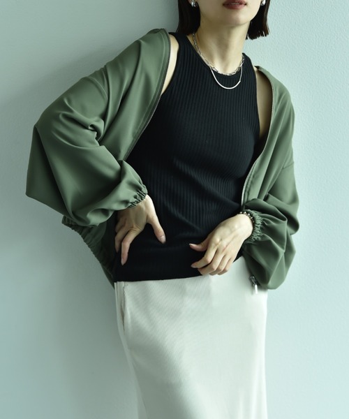 actuel（アクチュエル）の「【ａｃｔｕｅｌ】マットウェザーブルゾン（ブルゾン・レディース・ライトベージュ/カーキ/ブラック・FREE）」の3枚目の写真