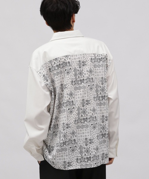 LAKOLE(ラコレ)の「TRバンダナ切替シャツ / 996675(シャツ/ブラウス・メンズ・ブラック/ネイビー/ホワイト・MEDIUM/LARGE)」の5枚目の写真