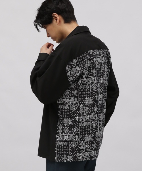 LAKOLE(ラコレ)の「TRバンダナ切替シャツ / 996675(シャツ/ブラウス・メンズ・ブラック/ネイビー/ホワイト・MEDIUM/LARGE)」の7枚目の写真