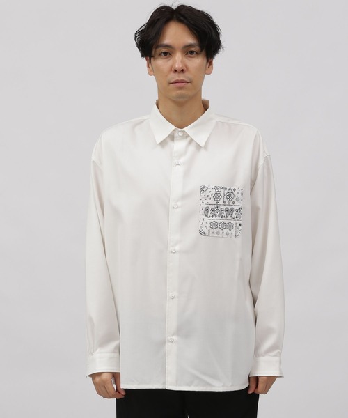 LAKOLE(ラコレ)の「TRバンダナ切替シャツ / 996675(シャツ/ブラウス・メンズ・ブラック/ネイビー/ホワイト・MEDIUM/LARGE)」の10枚目の写真