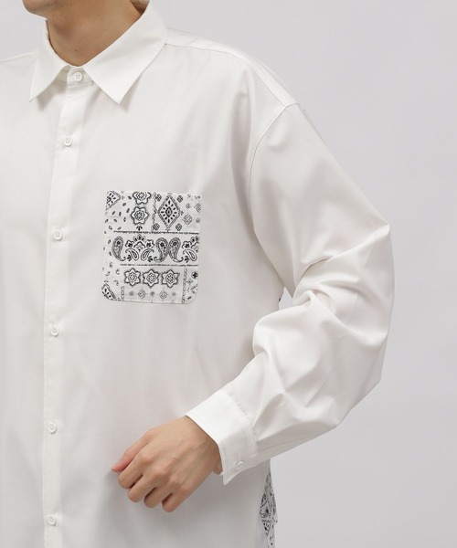 LAKOLE(ラコレ)の「TRバンダナ切替シャツ / 996675(シャツ/ブラウス・メンズ・ブラック/ネイビー/ホワイト・MEDIUM/LARGE)」の14枚目の写真