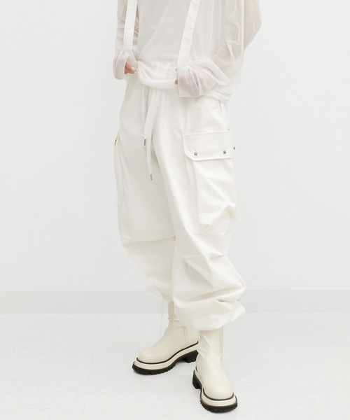 ホワイトカーゴパンツ サスペンダー付き
