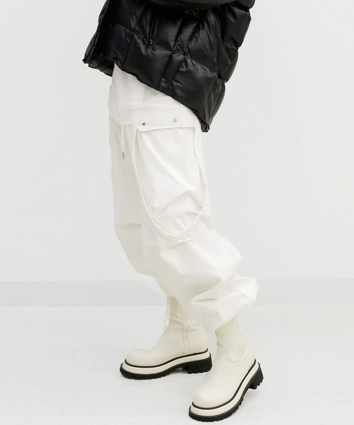 ホワイトカーゴパンツ サスペンダー付き