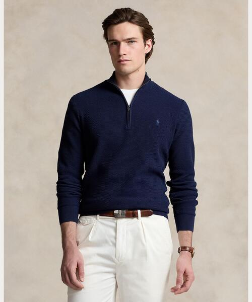 POLO RALPH LAUREN(ポロ ラルフ ローレン)の「パフォーマンス クォータージップ セーター(ニット/セーター・メンズ・ネイビー系1・L/M/S/XS)」の1枚目の写真