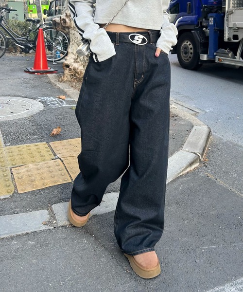 WHO'S WHO gallery(フーズフーギャラリー)の「【SLOPPY/スロッピー】ハートソフトデニム(デニムパンツ・レディース・ネイビー・FREE)」の6枚目の写真