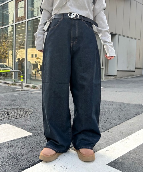 WHO'S WHO gallery(フーズフーギャラリー)の「【SLOPPY/スロッピー】ハートソフトデニム(デニムパンツ・レディース・ネイビー・FREE)」の5枚目の写真