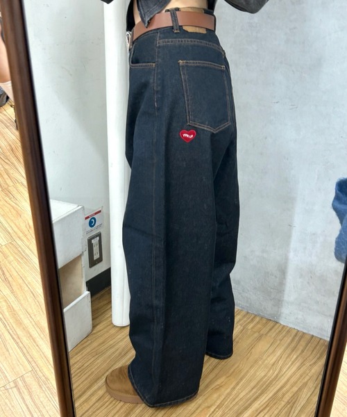 WHO'S WHO gallery(フーズフーギャラリー)の「【SLOPPY/スロッピー】ハートソフトデニム(デニムパンツ・レディース・ネイビー・FREE)」の8枚目の写真