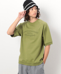 Purple&Yellow（パープルアンドイエロー）の「メッセージエンボス 半袖ラグランＴシャツ（Tシャツ/カットソー・メンズ）」