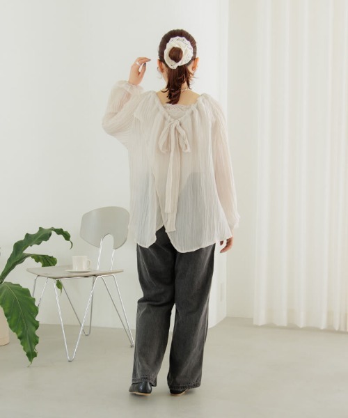 flower(フラワー)の「スカラップレースシュシュ(シュシュ・レディース・ホワイト/ブラック/レッド/ブルー・FREE)」の5枚目の写真