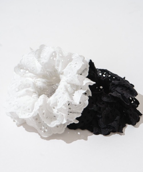 flower(フラワー)の「スカラップレースシュシュ(シュシュ・レディース・ホワイト/ブラック/レッド/ブルー・FREE)」の17枚目の写真