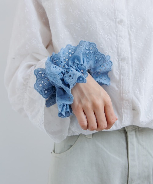 【Slip 】スキニーシュシュ 4個セット ワイルドフラワー スカラップレースシュシュ（シュシュ）｜flower（フラワー）の