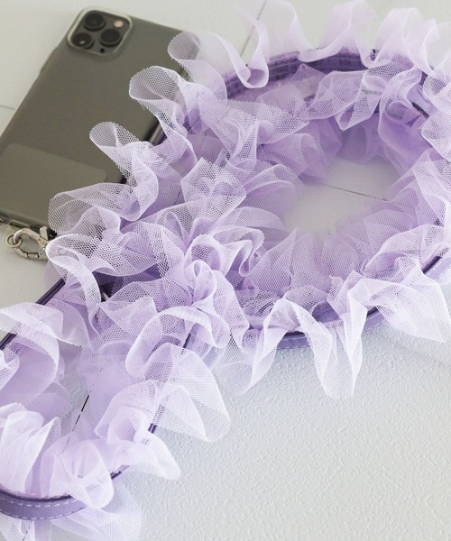 tiny tiny（ティニーティニー）の「チュールショルダーストラップ[tiny tiny(ティニーティニー)]（スマホグッズ・レディース・ホワイト/パープル/ブラック・0）」の3枚目の写真