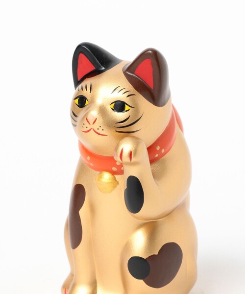 BEAMS JAPAN（ビームス　ジャパン）の「中外陶園 / 別注 まねき猫 左手 3号（インテリア雑貨・メンズ・オレンジ/ゴールド/ネイビー・ONE SIZE）」の11枚目の写真