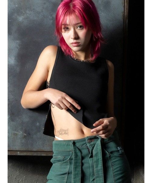 DURAS(デュラス)の「Hook design tank(タンクトップ・レディース・ホワイト/グリーン/ブラック・FREE)」の3枚目の写真