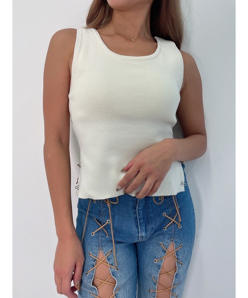 DURAS(デュラス)の「Hook design tank(タンクトップ・レディース・ホワイト/グリーン/ブラック・FREE)」の15枚目の写真